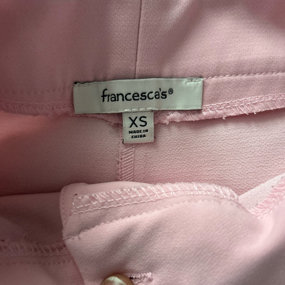 Francesca's Collections Blush Pink High-Waist Belted Shorts - Picture 3 of 6